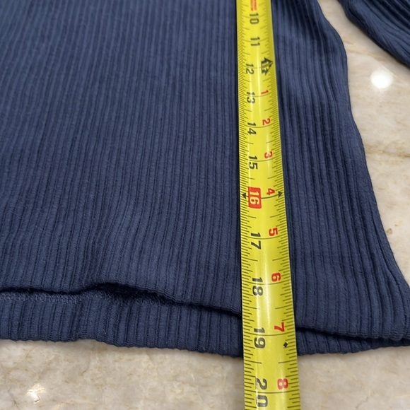 Club Monaco Meredy Ribbed Turtleneck Top | French Blue | XXS - Picture 6 of 11